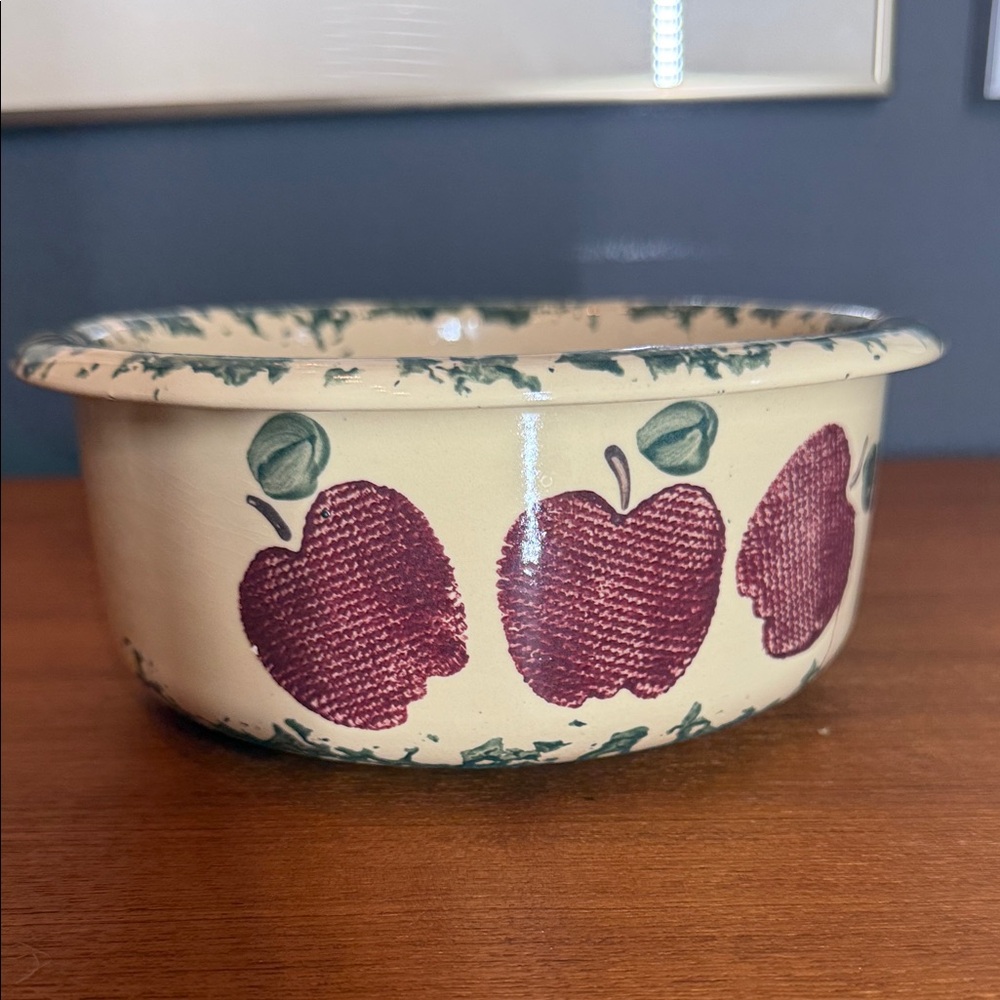 vintage Watt Pottery apple bowl , dog bowl charming country vintage vibes